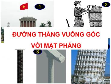 Bài giảng Hình học Lớp 12 - Chương III Đường thẳng vuông góc với mặt phẳng